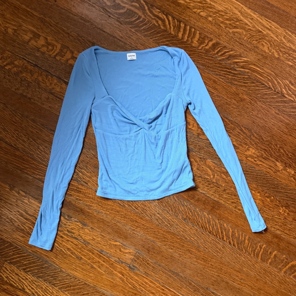 Sunday Best Women's Blue Long Sleeve Top, Size Small